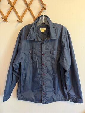 Honolua Surf Co Navy Blue Lightweight Nylon Button Jacket XL